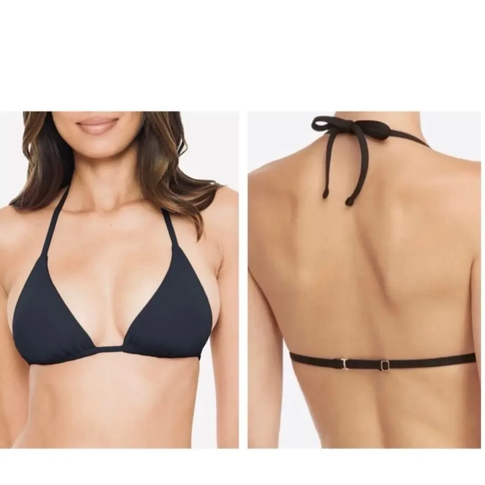 Spanx swim triangle bikini top black medium NWT